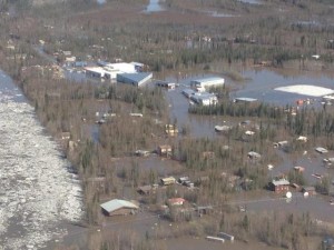 Arial Shot of the flood in Galena, Alaska.